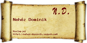 Nehéz Dominik névjegykártya